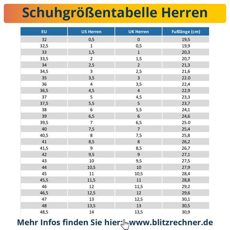 schuhgrößentabelle deutschland